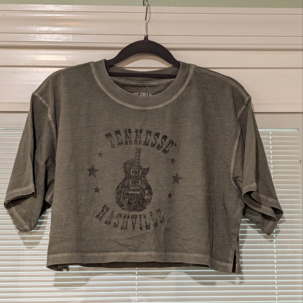Army Green OG Boyfriend Crop Tee Aeropostale New with Tags Nashville